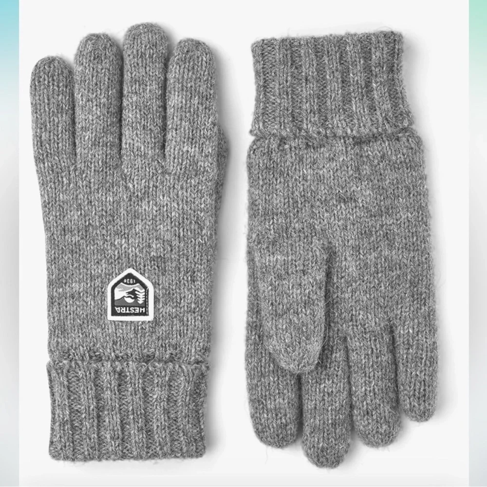 HESTRA MENS BASIC WOOL GLOVES GREY SIZE 11 L/XL NWOT - Picture 1 of 8